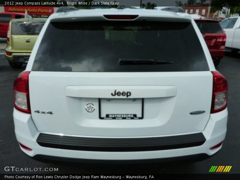 Bright White / Dark Slate Gray 2012 Jeep Compass Latitude 4x4