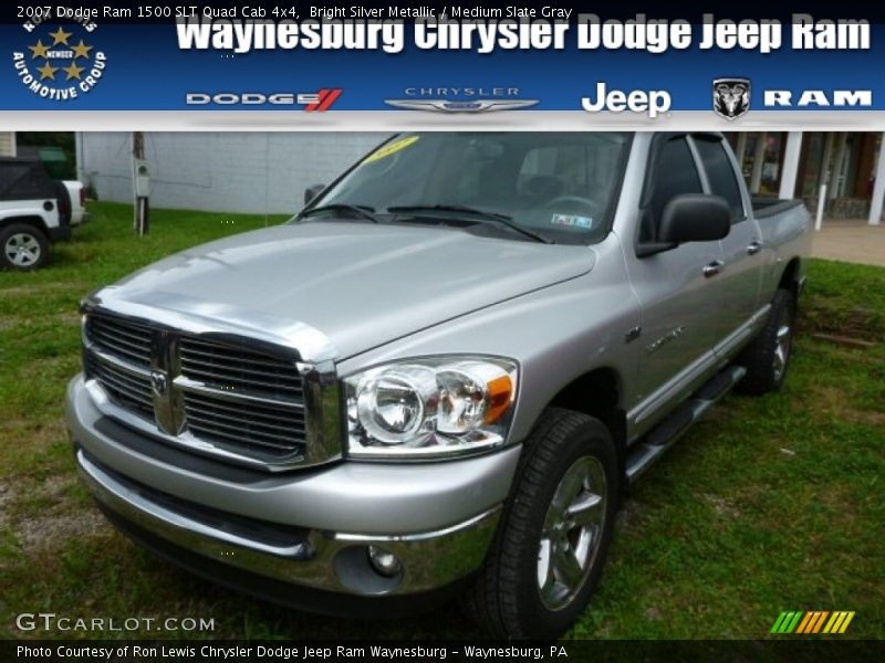 Bright Silver Metallic / Medium Slate Gray 2007 Dodge Ram 1500 SLT Quad Cab 4x4