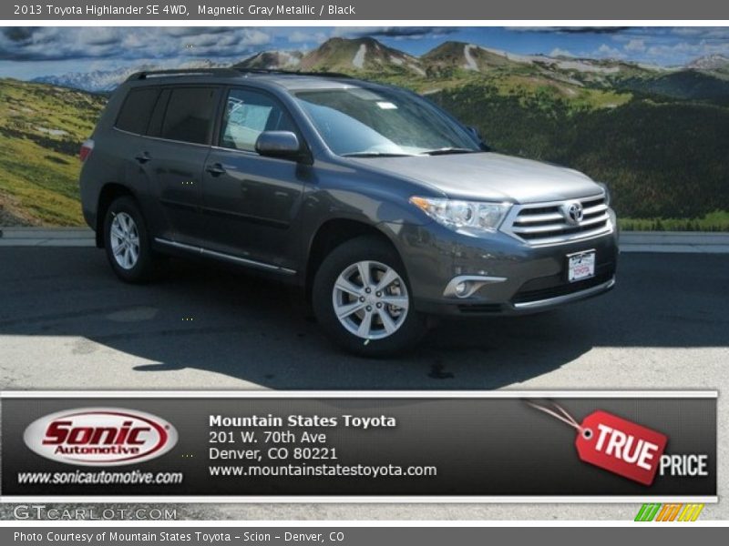 Magnetic Gray Metallic / Black 2013 Toyota Highlander SE 4WD