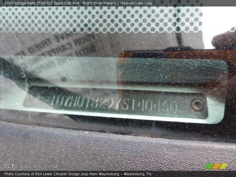 Bright Silver Metallic / Medium Slate Gray 2007 Dodge Ram 1500 SLT Quad Cab 4x4