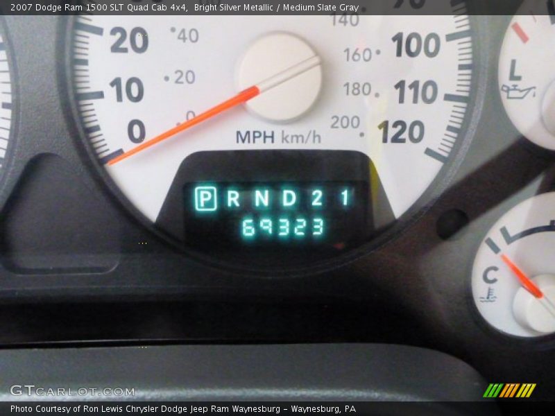 Bright Silver Metallic / Medium Slate Gray 2007 Dodge Ram 1500 SLT Quad Cab 4x4