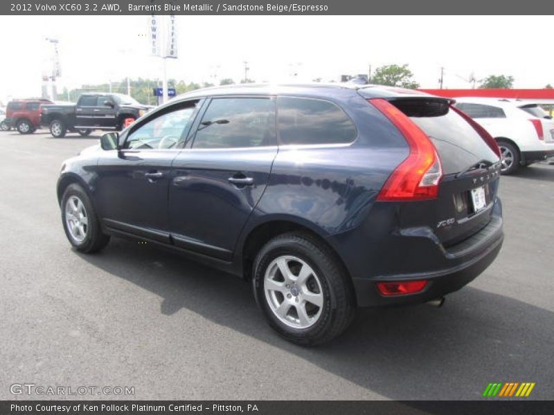 Barrents Blue Metallic / Sandstone Beige/Espresso 2012 Volvo XC60 3.2 AWD