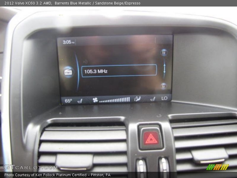 Barrents Blue Metallic / Sandstone Beige/Espresso 2012 Volvo XC60 3.2 AWD