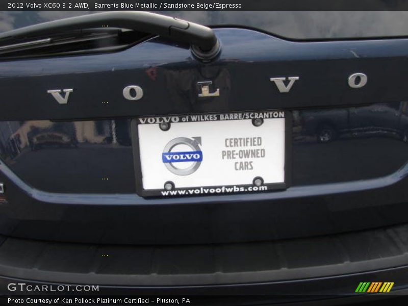 Barrents Blue Metallic / Sandstone Beige/Espresso 2012 Volvo XC60 3.2 AWD
