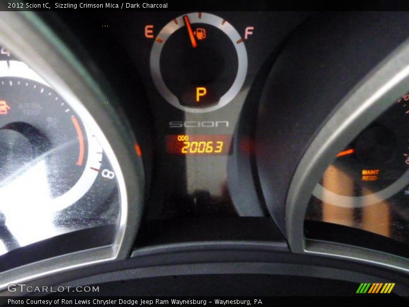 Sizzling Crimson Mica / Dark Charcoal 2012 Scion tC