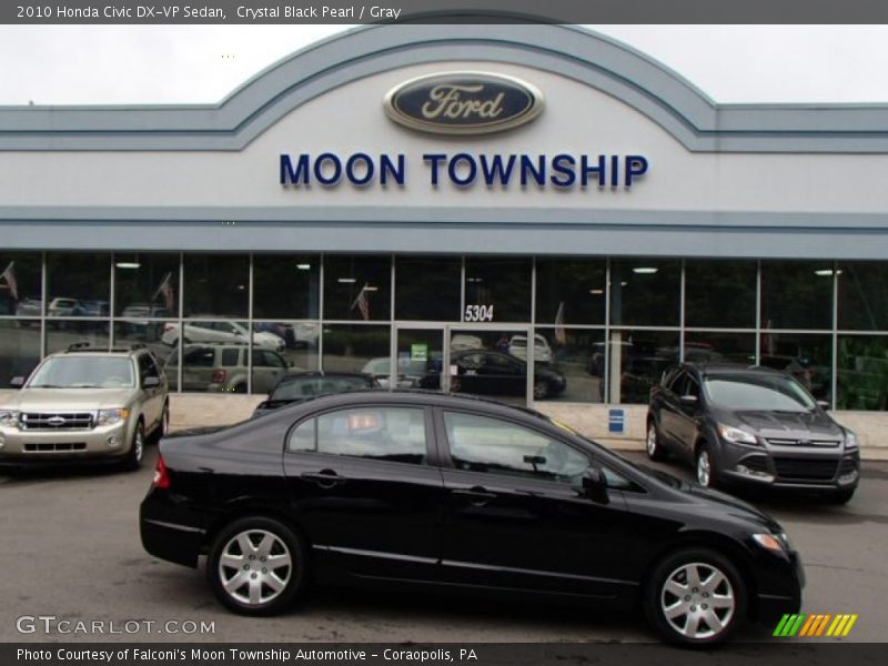 Crystal Black Pearl / Gray 2010 Honda Civic DX-VP Sedan