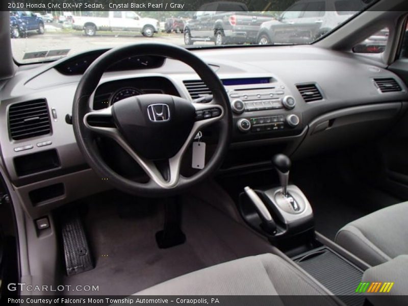 Crystal Black Pearl / Gray 2010 Honda Civic DX-VP Sedan