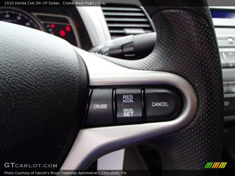 Crystal Black Pearl / Gray 2010 Honda Civic DX-VP Sedan