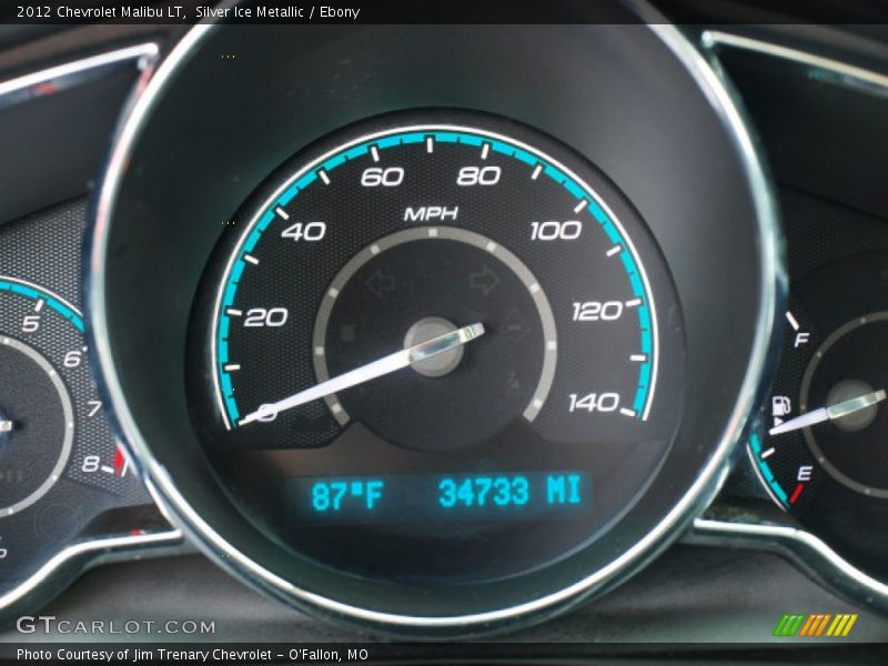Silver Ice Metallic / Ebony 2012 Chevrolet Malibu LT
