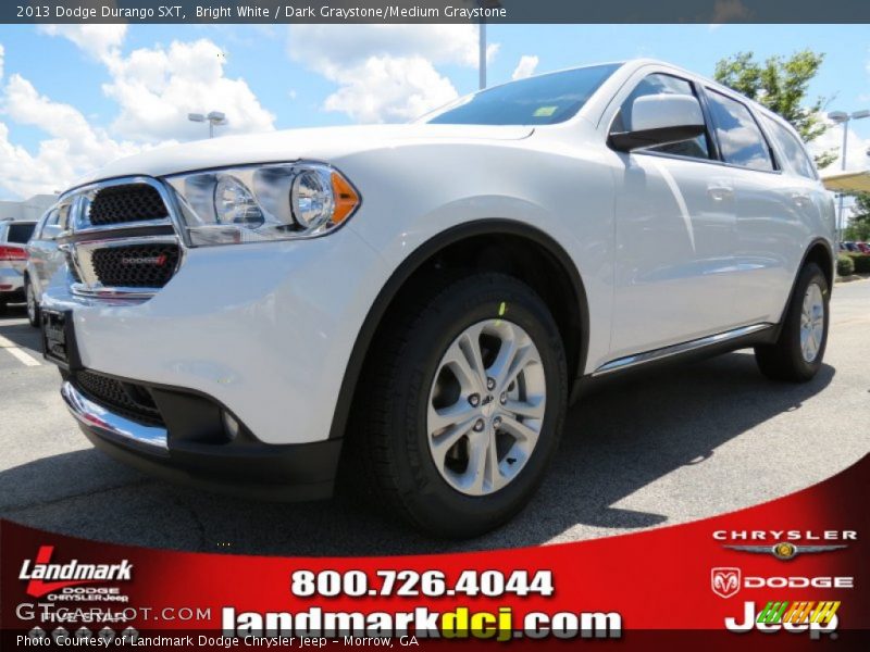 Bright White / Dark Graystone/Medium Graystone 2013 Dodge Durango SXT