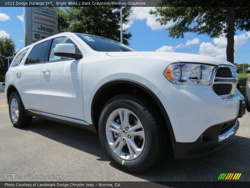 Bright White / Dark Graystone/Medium Graystone 2013 Dodge Durango SXT