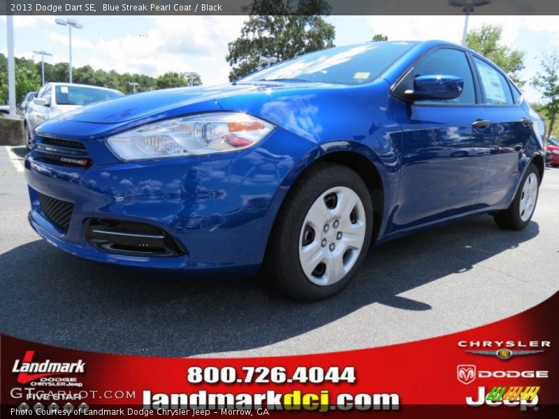 Blue Streak Pearl Coat / Black 2013 Dodge Dart SE