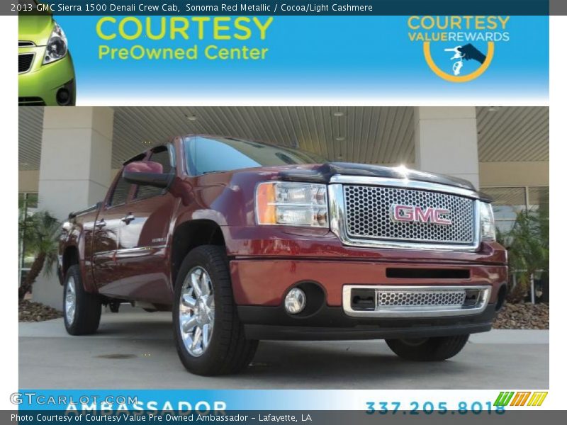 Sonoma Red Metallic / Cocoa/Light Cashmere 2013 GMC Sierra 1500 Denali Crew Cab