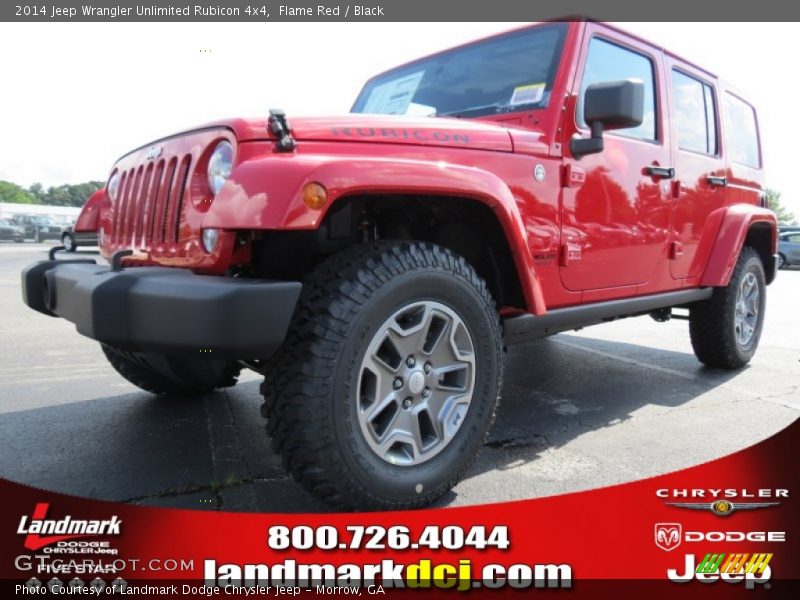 Flame Red / Black 2014 Jeep Wrangler Unlimited Rubicon 4x4