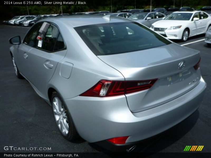 Silver Lining Metallic / Black 2014 Lexus IS 250 AWD