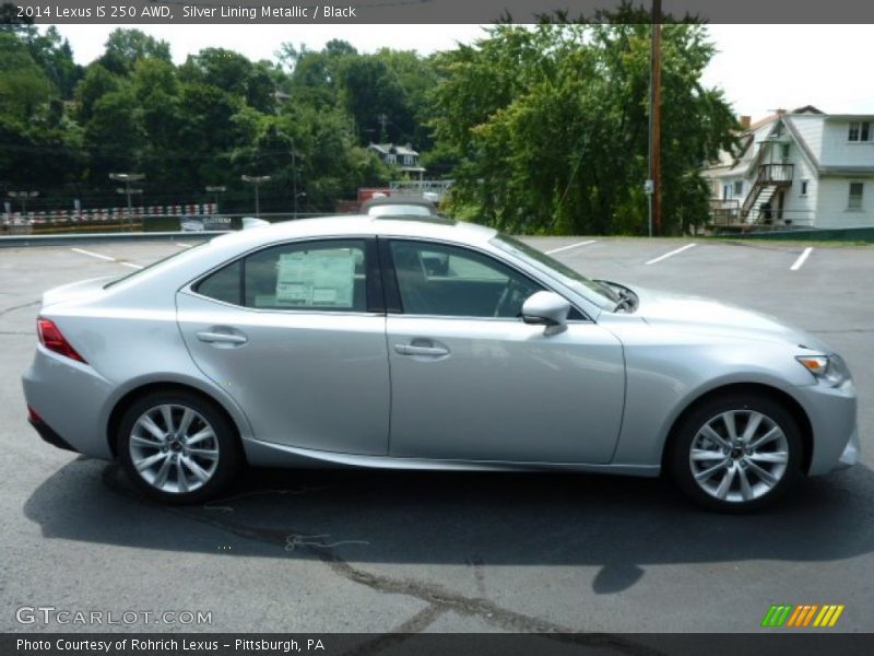 Silver Lining Metallic / Black 2014 Lexus IS 250 AWD