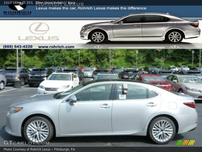 Silver Lining Metallic / Black 2013 Lexus ES 350