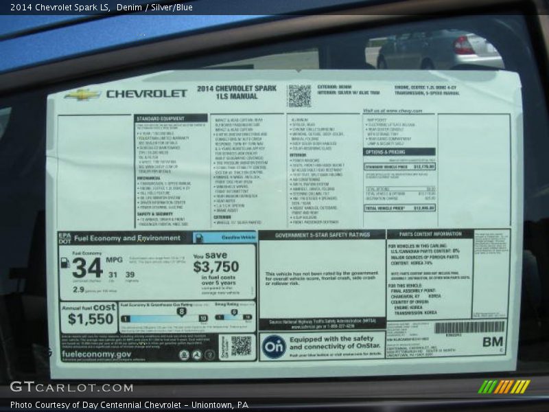  2014 Spark LS Window Sticker