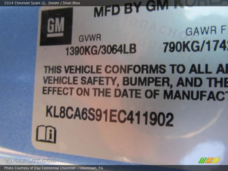 Denim / Silver/Blue 2014 Chevrolet Spark LS