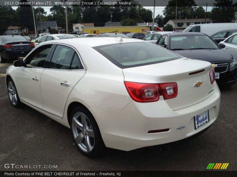 White Diamond Tricoat / Cocoa/Light Neutral 2013 Chevrolet Malibu LTZ