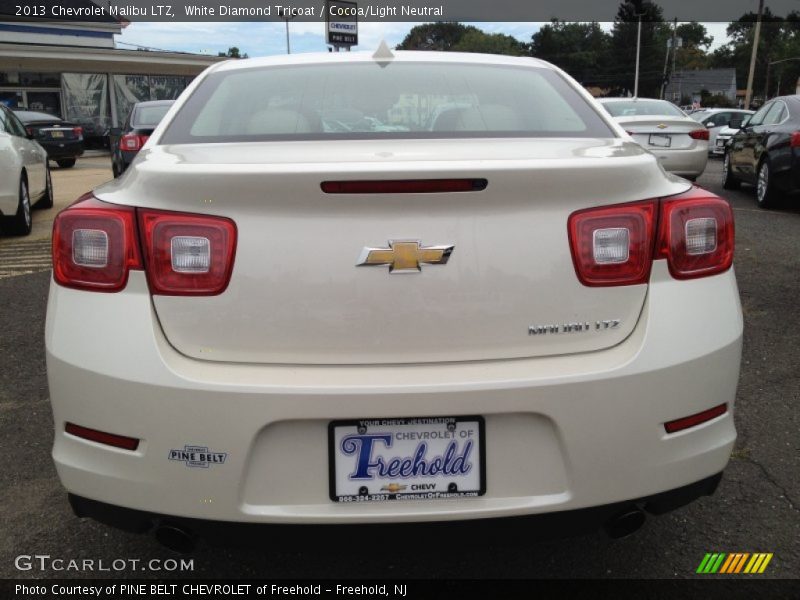 White Diamond Tricoat / Cocoa/Light Neutral 2013 Chevrolet Malibu LTZ