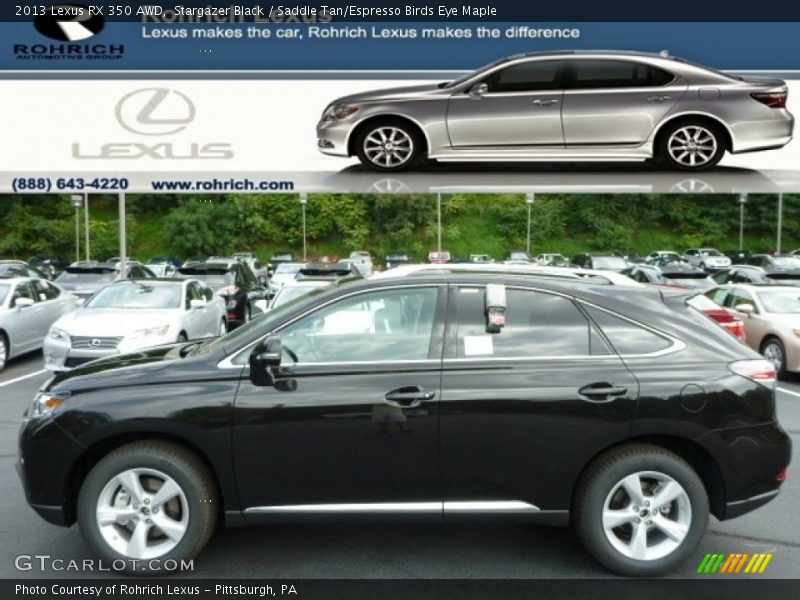 Stargazer Black / Saddle Tan/Espresso Birds Eye Maple 2013 Lexus RX 350 AWD