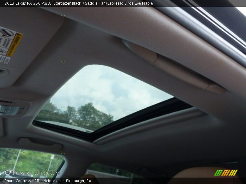 Stargazer Black / Saddle Tan/Espresso Birds Eye Maple 2013 Lexus RX 350 AWD