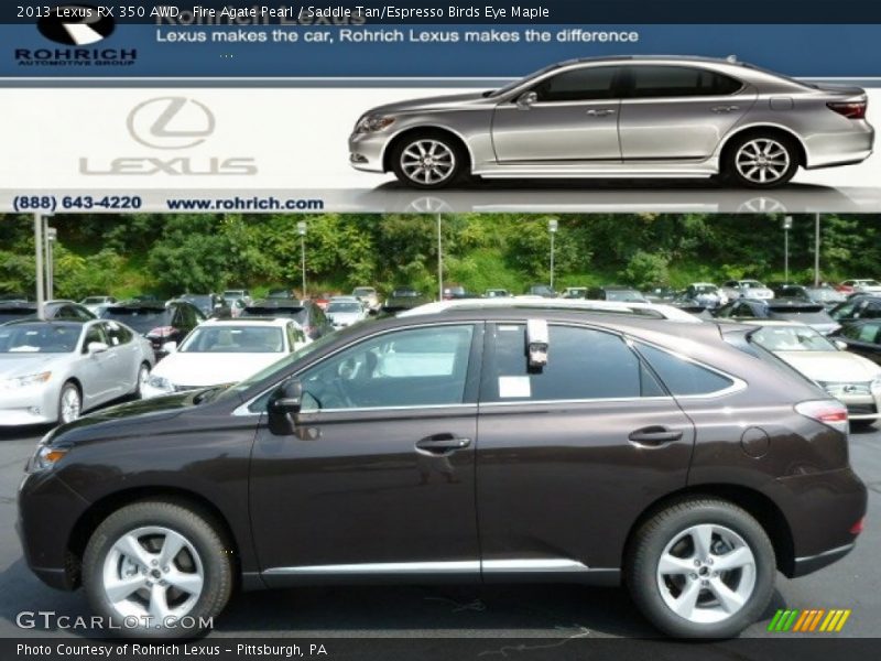 Fire Agate Pearl / Saddle Tan/Espresso Birds Eye Maple 2013 Lexus RX 350 AWD