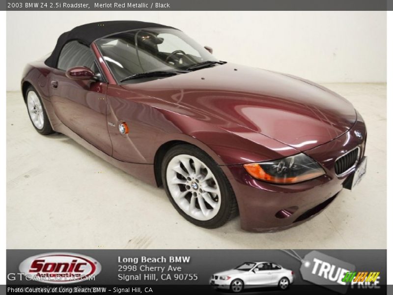 Merlot Red Metallic / Black 2003 BMW Z4 2.5i Roadster