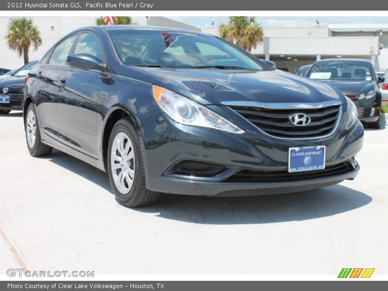 Pacific Blue Pearl / Gray 2012 Hyundai Sonata GLS