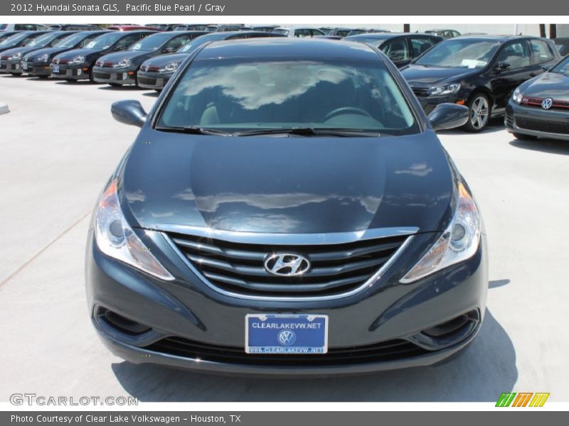 Pacific Blue Pearl / Gray 2012 Hyundai Sonata GLS