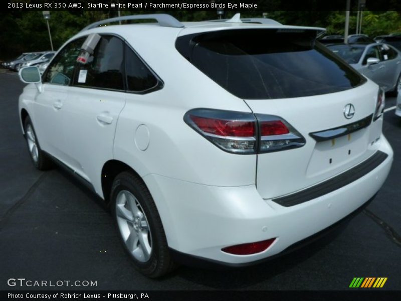 Starfire White Pearl / Parchment/Espresso Birds Eye Maple 2013 Lexus RX 350 AWD
