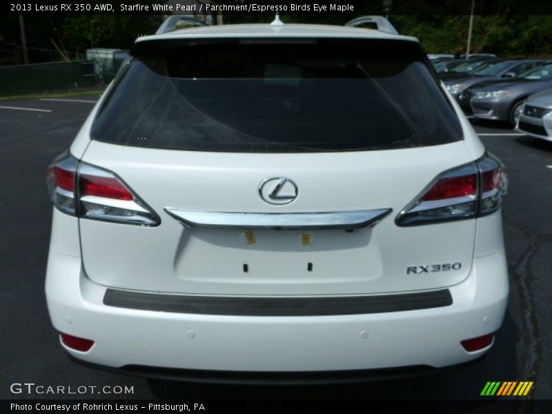 Starfire White Pearl / Parchment/Espresso Birds Eye Maple 2013 Lexus RX 350 AWD