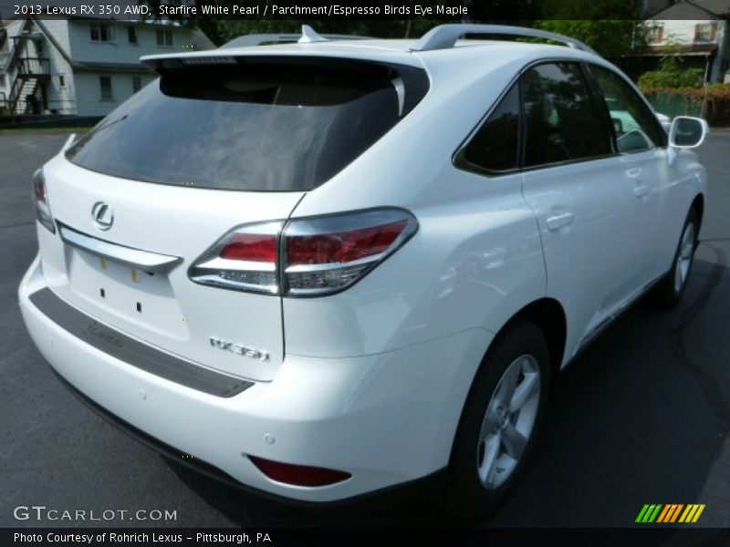 Starfire White Pearl / Parchment/Espresso Birds Eye Maple 2013 Lexus RX 350 AWD