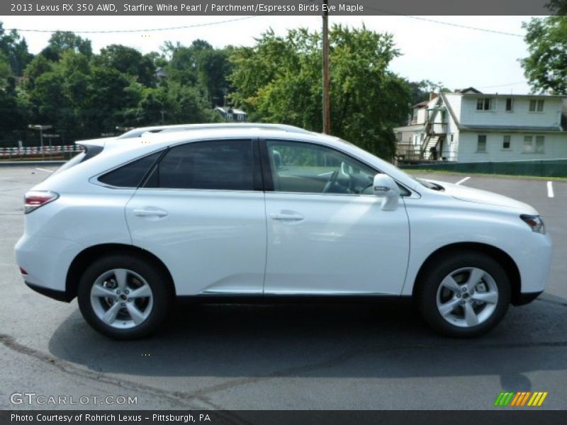 Starfire White Pearl / Parchment/Espresso Birds Eye Maple 2013 Lexus RX 350 AWD