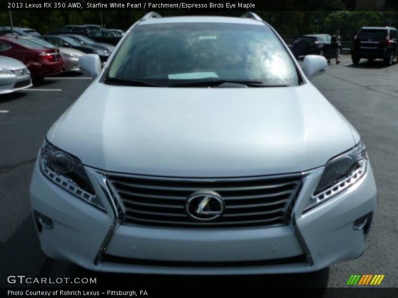 Starfire White Pearl / Parchment/Espresso Birds Eye Maple 2013 Lexus RX 350 AWD