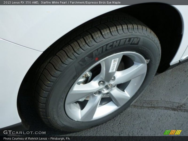 Starfire White Pearl / Parchment/Espresso Birds Eye Maple 2013 Lexus RX 350 AWD