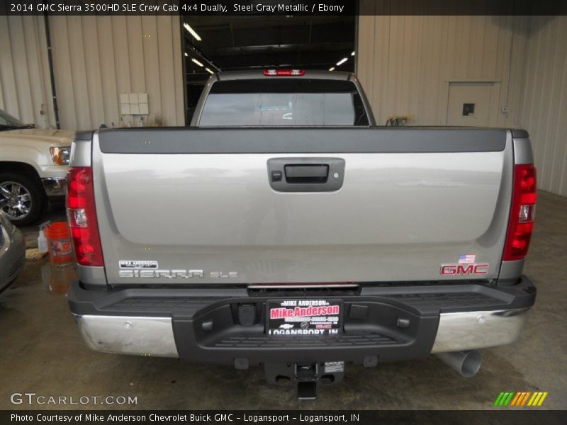 Steel Gray Metallic / Ebony 2014 GMC Sierra 3500HD SLE Crew Cab 4x4 Dually