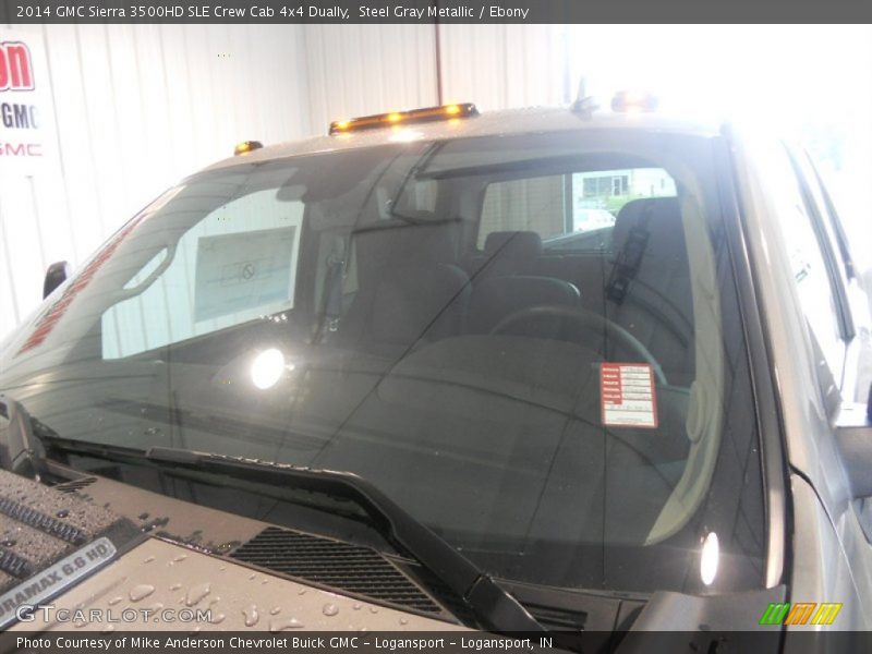 Steel Gray Metallic / Ebony 2014 GMC Sierra 3500HD SLE Crew Cab 4x4 Dually