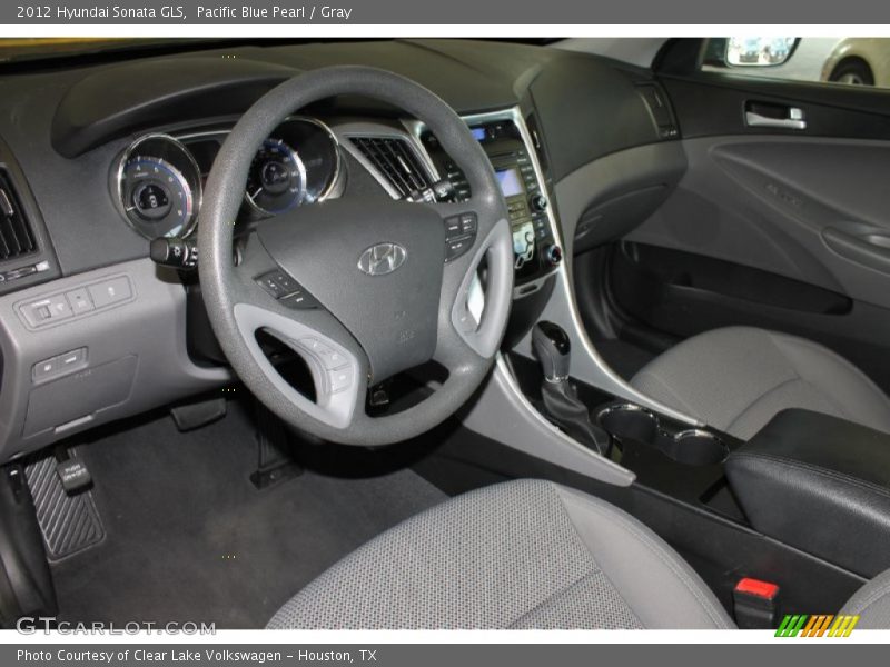 Pacific Blue Pearl / Gray 2012 Hyundai Sonata GLS