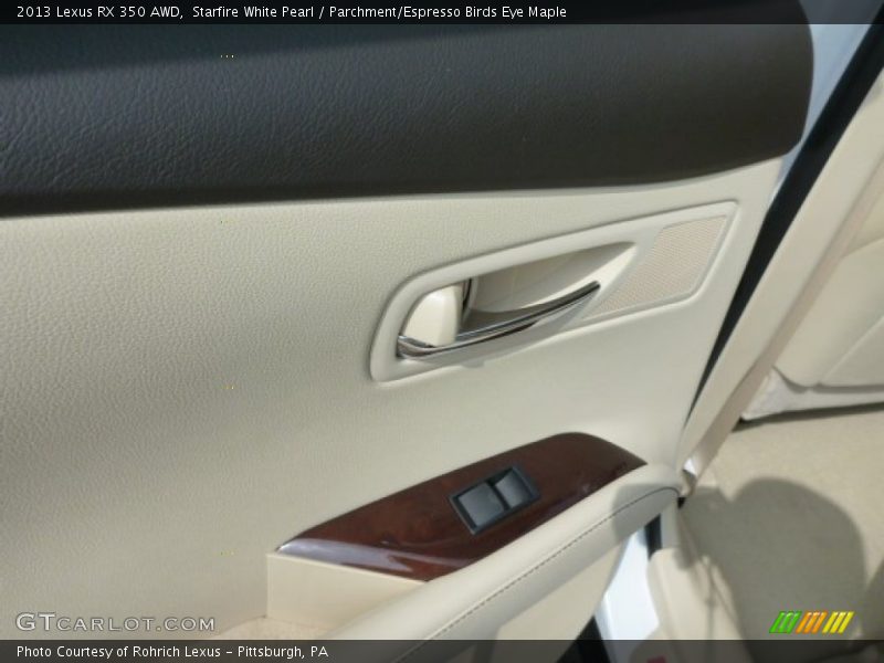 Starfire White Pearl / Parchment/Espresso Birds Eye Maple 2013 Lexus RX 350 AWD