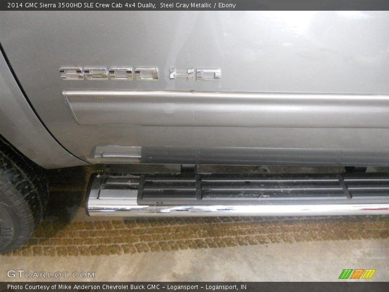 Steel Gray Metallic / Ebony 2014 GMC Sierra 3500HD SLE Crew Cab 4x4 Dually