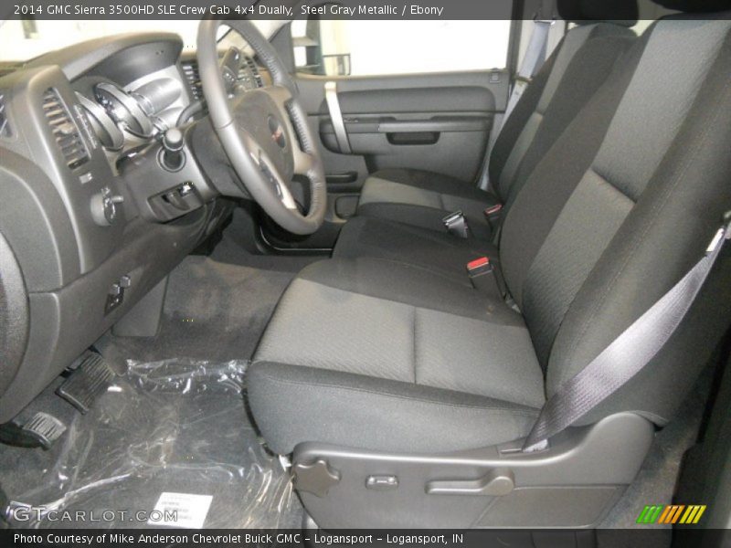 Steel Gray Metallic / Ebony 2014 GMC Sierra 3500HD SLE Crew Cab 4x4 Dually