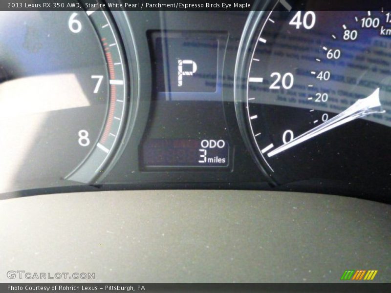 Starfire White Pearl / Parchment/Espresso Birds Eye Maple 2013 Lexus RX 350 AWD