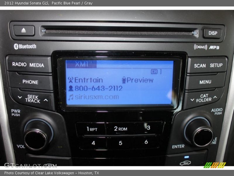 Pacific Blue Pearl / Gray 2012 Hyundai Sonata GLS