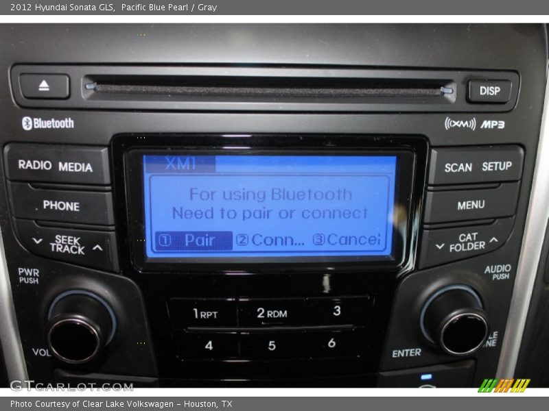 Pacific Blue Pearl / Gray 2012 Hyundai Sonata GLS