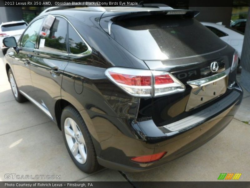 Obsidian Black / Black/Ebony Birds Eye Maple 2013 Lexus RX 350 AWD