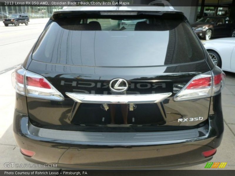 Obsidian Black / Black/Ebony Birds Eye Maple 2013 Lexus RX 350 AWD