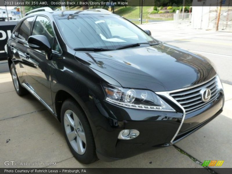 Obsidian Black / Black/Ebony Birds Eye Maple 2013 Lexus RX 350 AWD