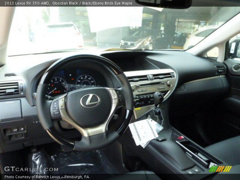Obsidian Black / Black/Ebony Birds Eye Maple 2013 Lexus RX 350 AWD